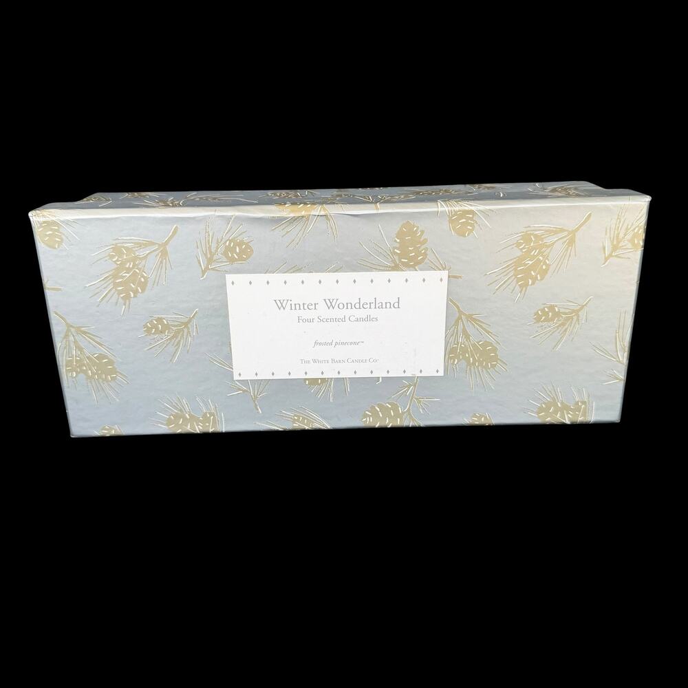 White Barn Bath & Body Works Candle Winter Wonderland 4 Frosted Pinecones NOS